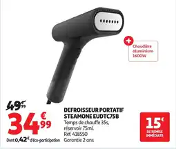 Auchan Defroisseur portatif steamone eudtc75b offre