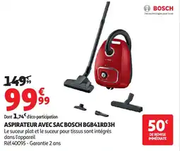 Auchan BOSCH Aspirateur avec sac bosch bgb41rd3h offre