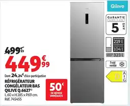 Auchan QILIVE Réfrigérateur congélateur bas q.6627 offre