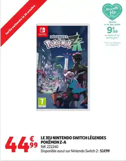 Auchan POKÉMON Z-A Le jeu nintendo switch légendes offre