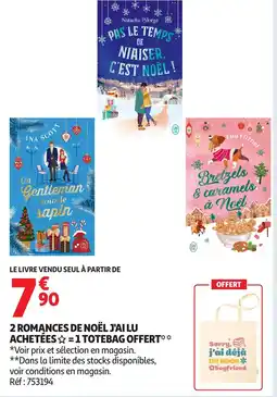 Auchan 2 romances de noël j'ai lu achetéestote bag offert offre
