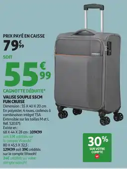 Auchan Valise souple 55cm fun cruise offre