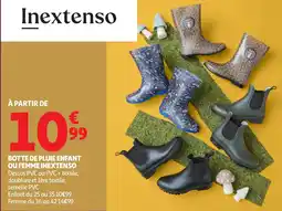 Auchan INEXTENSO Botte de pluie enfant ou femme offre