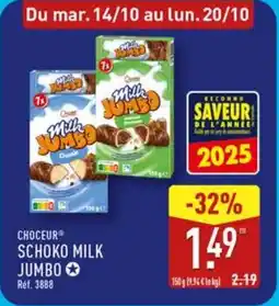 ALDI CHOCEUR Schoko milk jumbo offre