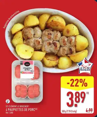 ALDI ST-CLÉMENT LE BOUCHER 4 paupiettes de porc offre