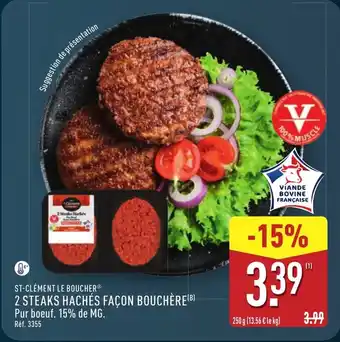 ALDI ST-CLÉMENT LE BOUCHER 2 steaks hachés façon bouchère offre