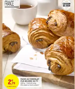 Intermarché Pains au chocolat pur beurre x4 offre