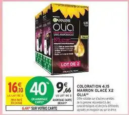Intermarché COLORATION 4.15 MARRON GLACÉ X2 OLIA offre