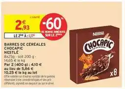 Intermarché Barres De Céréales Chocapic Néstle offre