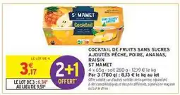 Intermarché COCKTAIL DE FRUITS SANS SUCRES AJOUTÉS PÊCHE, POIRE, ANANAS, RAISIN offre