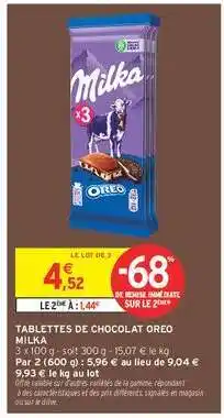 Intermarché Tablettes De Chocolat Oréo Milka offre