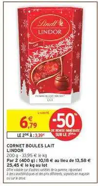 Intermarché CORNET BOULES LAIT LINDOR offre