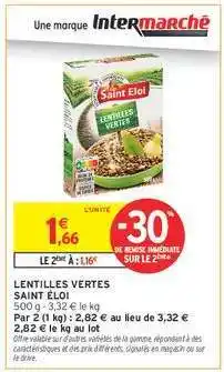 Intermarché LENTILLES VERTES SAINT ÉLOI offre