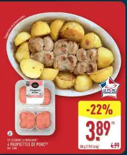 ALDI 4 Paupiettes De Porc offre