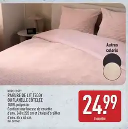ALDI PARURE DE LIT TEDDY OU FLANELLE CÔTELÉE offre