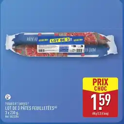 ALDI TOQUES ET TARTES Lot de 3 pâtes feuilletées offre