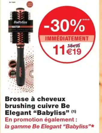 Brosse a cheveux brushing cuivre be elegant babyliss