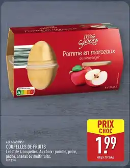 ALDI ALL SEASONS Coupelles de fruits offre