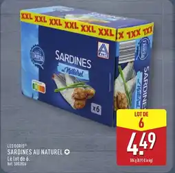 ALDI LES DORIS Sardines au naturel offre