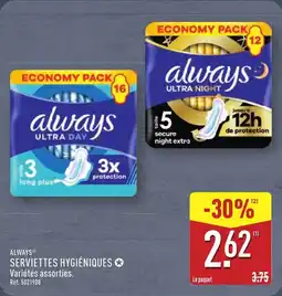 ALDI ALWAYS Serviettes hygiéniques offre