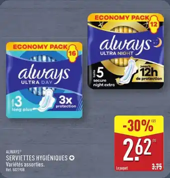 ALDI ALWAYS Serviettes hygiéniques offre