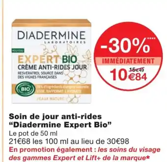 Monoprix Soin de jour anti-rides diadermic expert bio offre