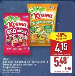 ALDI KREMA Bonbons red'dingue ou tropical party offre