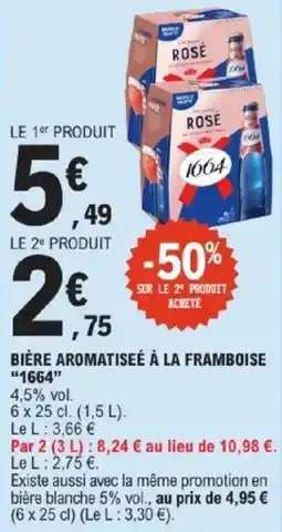E.Leclerc Bière aromatiseé à la framboise 1664 offre