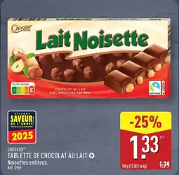 ALDI CHOCEUR Tablette de chocolat au lait offre
