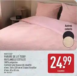 ALDI NOVITESSE Parure de lit teddy ou flanelle côtelée offre