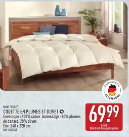 ALDI NOVITESSE Couette en plumes et duvet offre
