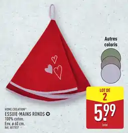 ALDI HOME CREATION Essuie-mains ronds offre