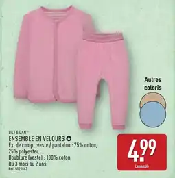ALDI LILY & DAN Ensemble en velours offre