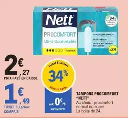 E.Leclerc Tampons procomfort nett offre