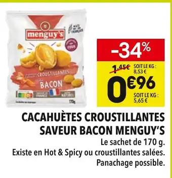 Supeco Menguy's Cacahuètes Croustillantes Saveur Bacon offre