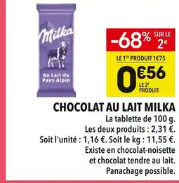 Supeco Milka Chocolat au Lait offre