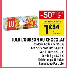 Supeco LU Lulu L'Ourson au Chocolat offre