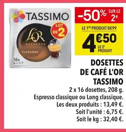 Supeco Tassimo Dosettes de café L'OR offre
