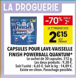Supeco Finish Capsules pour lave-vaisselle powerball quantum offre