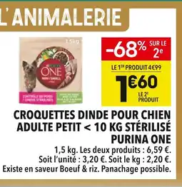 Supeco Purina One Croquettes Dinde pour Chien Adulte Petit 10 kg Stérilisé offre