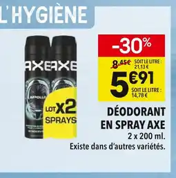 Supeco Axe Déodorant en spray offre