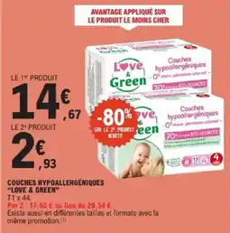 E.Leclerc Couches hypoallergéniques love & green offre