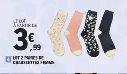 E.Leclerc Lot 2 paires de chaussettes femme offre