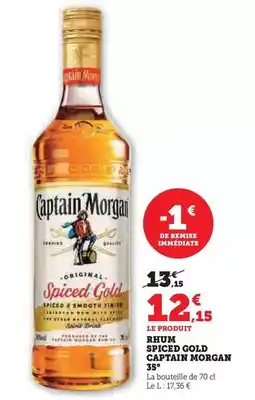 Super U Captain morgan - rhum spiced gold 35° offre