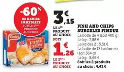 Super U Findus - fish and chips surgeles offre