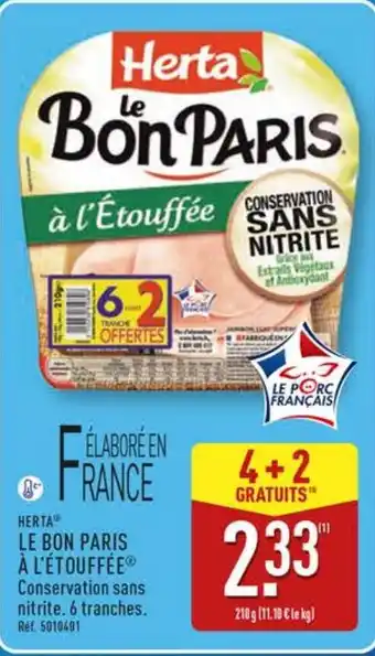 ALDI HERTA Le bon paris à l'étouffée offre