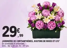 E.Leclerc Jardinière de chrysanthèmes, boutons de roses et lys offre