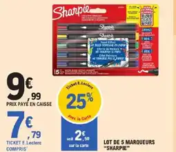 E.Leclerc Lot de 5 marqueurs sharpie offre