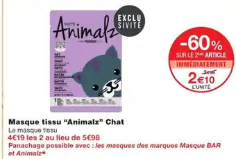 Monoprix Masque tissu animalz chat offre
