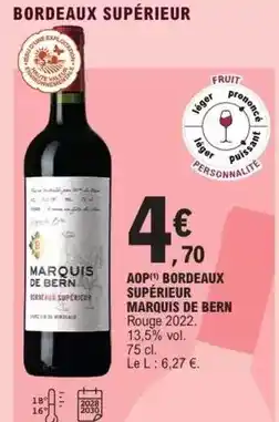 E.Leclerc Express Marquis de bern - aop bordeaux supérieur offre